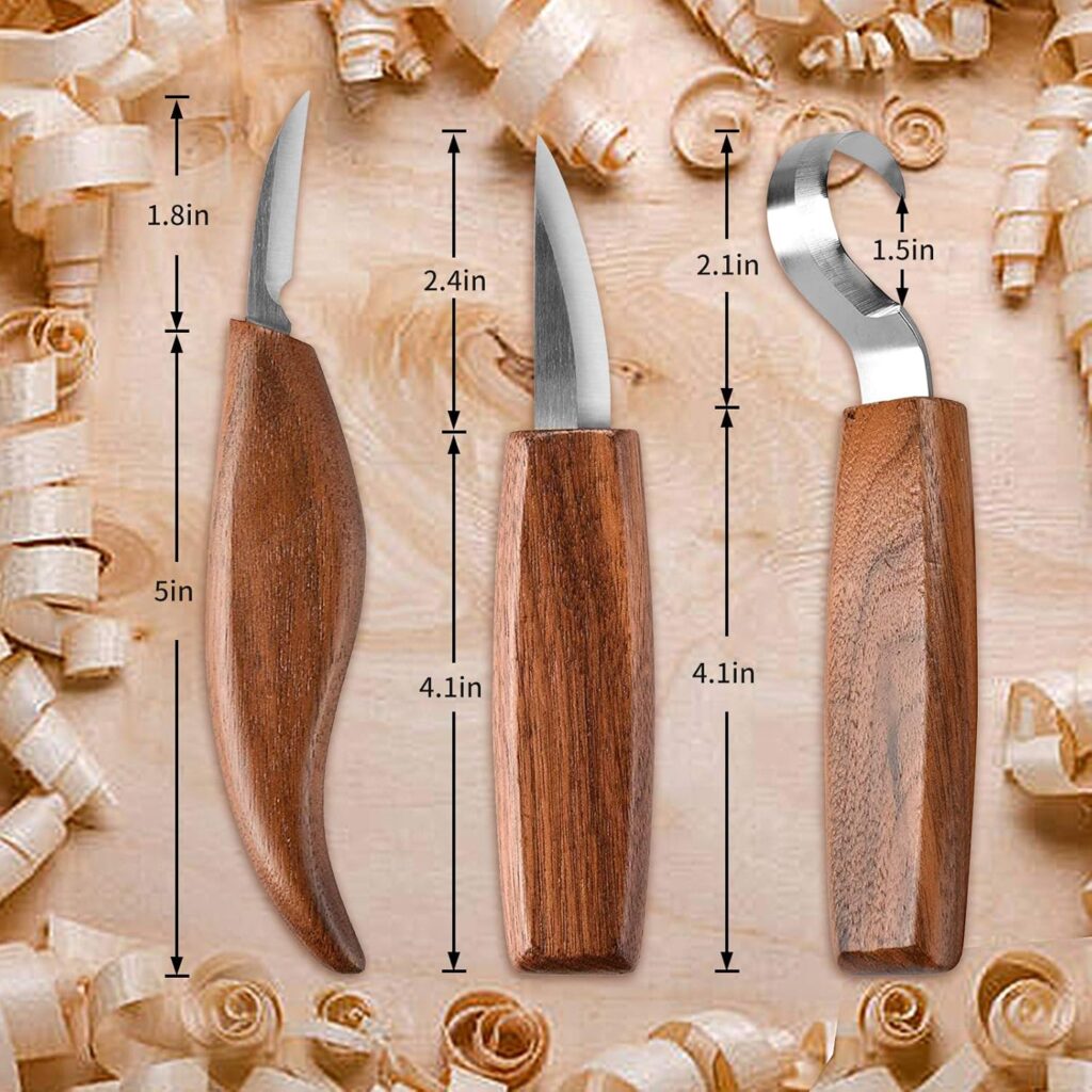 26-in-1 Wood Carving Kit with Detail Wood Carving Knife, Whittling Knife, Wood Chisel Knife, Gloves, Carving Knife Sharpener for Spoon, Bowl, Kuksa Cup (26PCS)