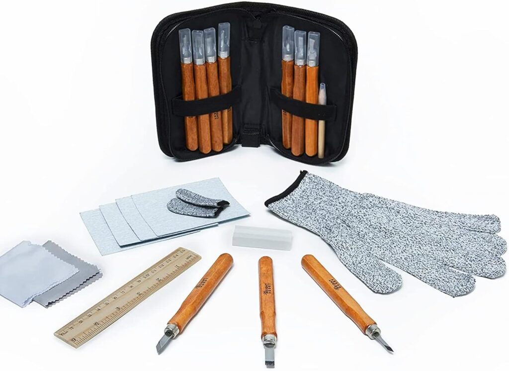 26-Pieces Wood Carving Tools Kit for Beginners, Professionals, Super Sharp High Carbon Wood Carving Knife Set, Whittling Kit for Multipurpose Sculpting, Soap, Pumpkin Carving and More