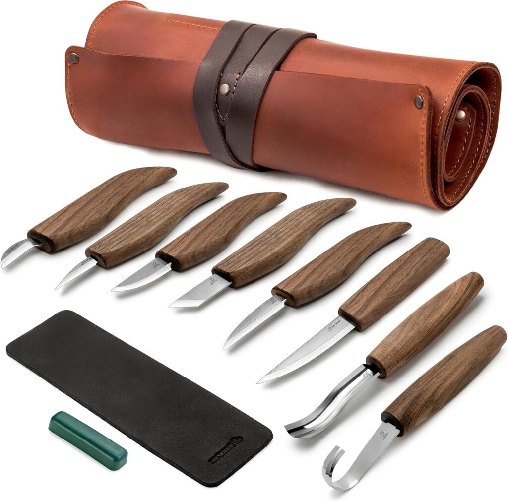 BeaverCraft Deluxe Wood Carving Kit S18X - Wood Carving Knife Set - Spoon Carving Tools Set - Whittling Knives Kit - Woodworking Kit Wood Carving Tools Kit Large Whittling Kit S18X